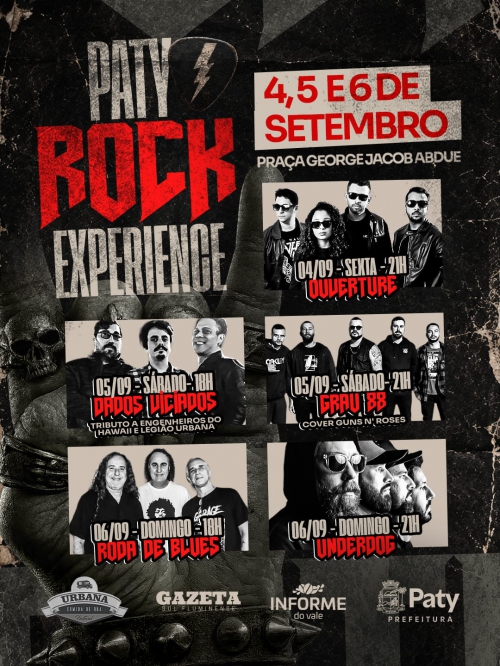 Paty Rock Experience promete agitar a cidade entre os dias 4 e 6 de setembro